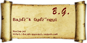 Baják Gyöngyi névjegykártya