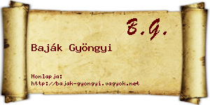 Baják Gyöngyi névjegykártya